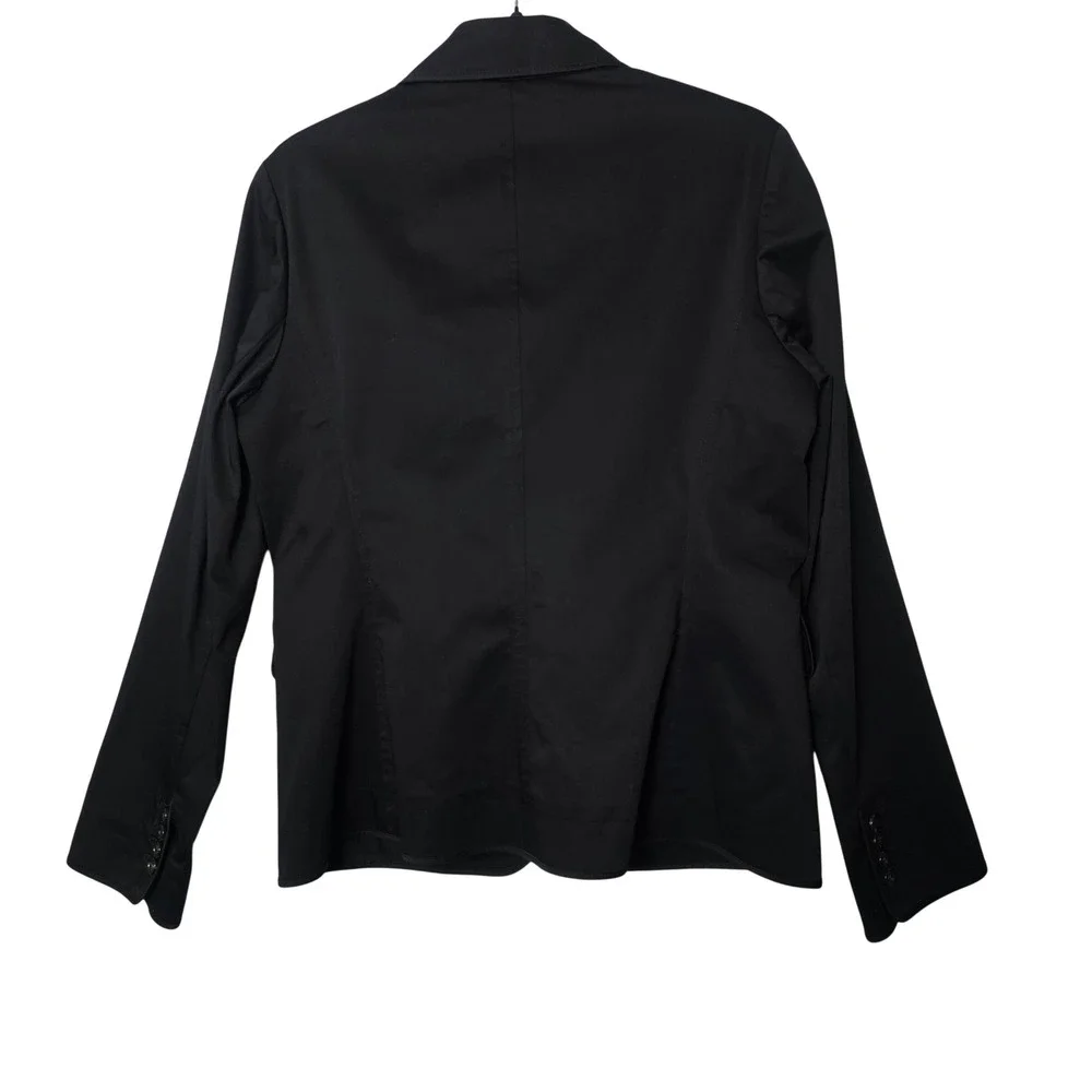 Talbots Womens 5-Button Tailored Blazer Size 10 Black Classic Professional Work